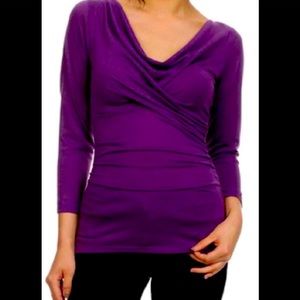 Violet Cowl neck long sleeve tee-NWT